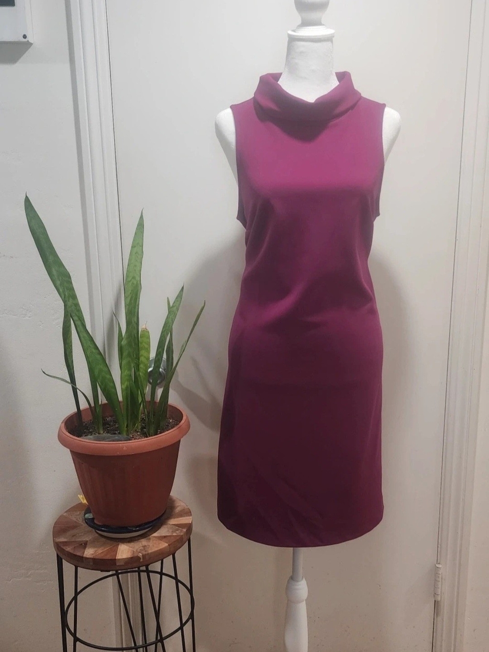 Banana Republic Sleeveless Cowl Neck Midi Dress - Plum